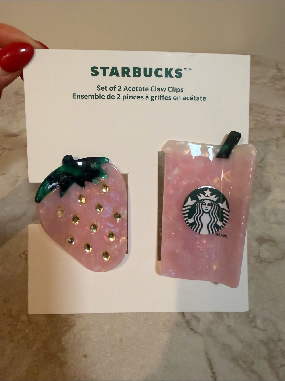 Starbucks Pink hair clip very cute from the strawberry collection